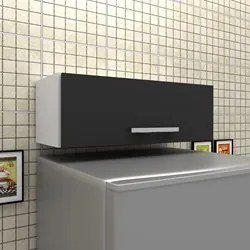 Kit 2 Armários Aéreos Geladeira Veneza 70cm 1 Porta Branco/Preto - Lum