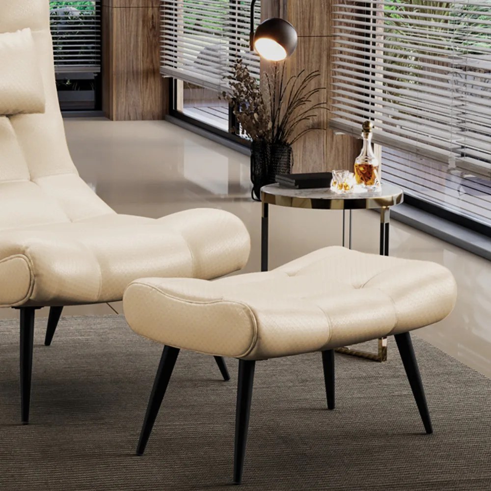 Puff Sher Facto Pés Palito de Ferro D03 - D'Rossi - Bege