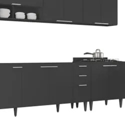 Armário de Cozinha CP05 Para Pia 180cm Pérola Z34 Preto     - Mpozenat