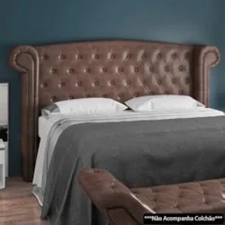 Cabeceira Cama Box Queen 160cm Provença e Recamier Veneto Z37 Sintétic