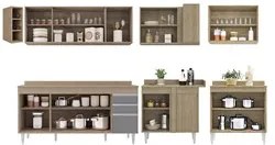 Armário de Cozinha Modulado de Canto 7 Peças CP35 Balcão com Tampo Cas