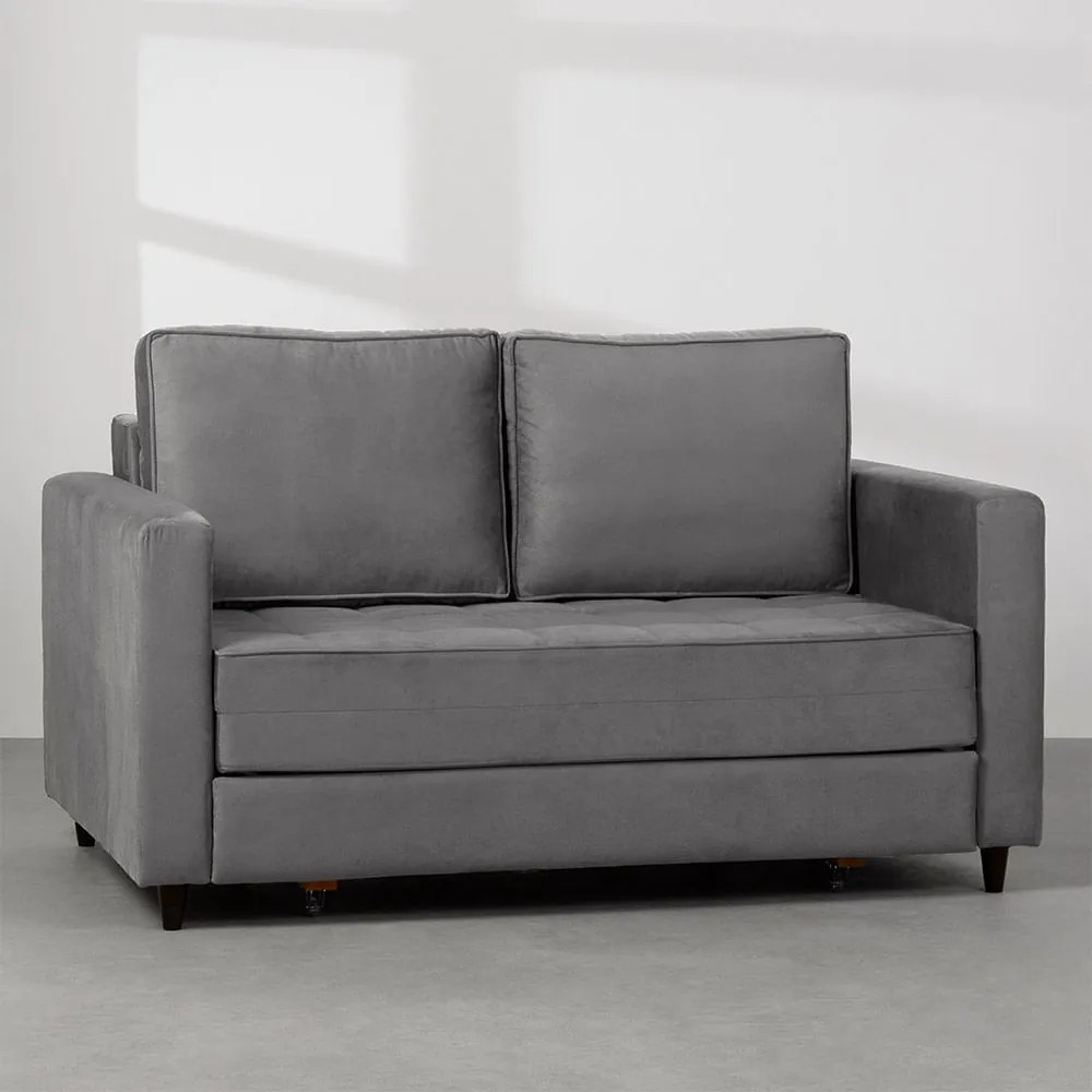 Sofá-Cama Belize Casal  Suede Grafite - 1,50 m