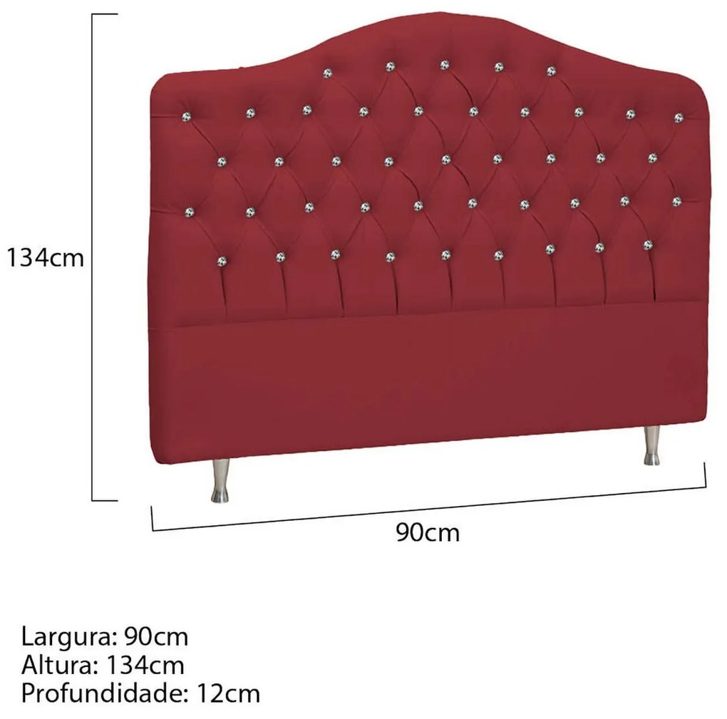 Cabeceira Solteiro Florence P04 90 cm Suede - ADJ Decor