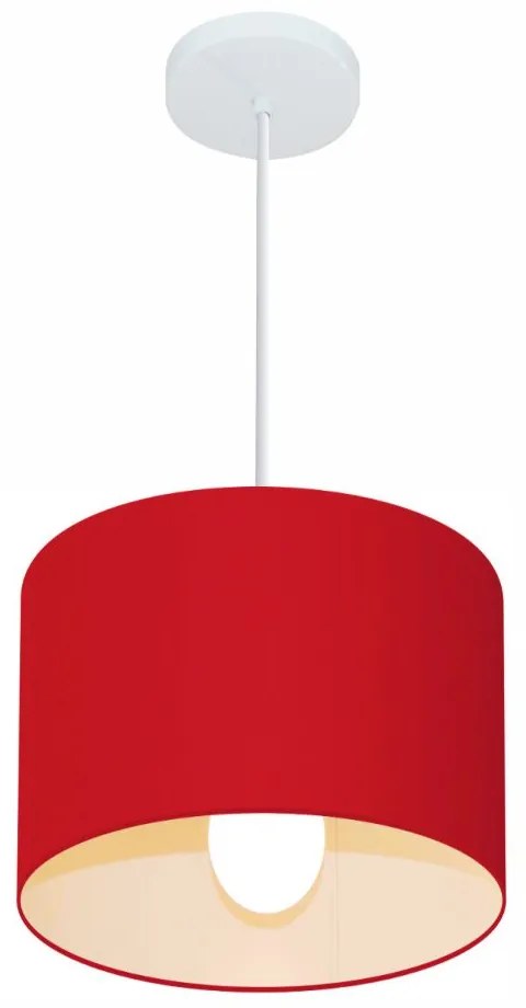 Lustre Pendente Cilíndrico Md-4054 Cúpula em Tecido 30x21cm Bordo - Bivolt