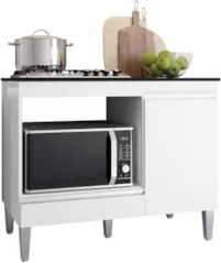 Balcão de Cozinha Para Cooktop e Forno Microondas Carla Branco - AJL M