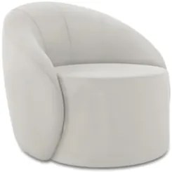 Poltrona Sala Decorativa Redonda 91cm Steve Veludo Cinza I01 - Mpozen