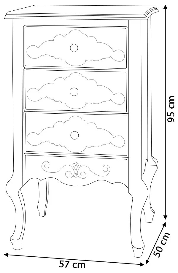 Mesa de Cabeceira Decorativa Zahra 3 Gavetas Branco/Imbuía G71 - Gran Belo