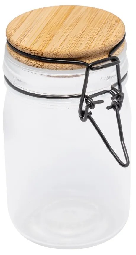 Porta Mantimento De Vidro Borossilicato Com Tampa Hermética De Bambu 210ml 20531 Wolff