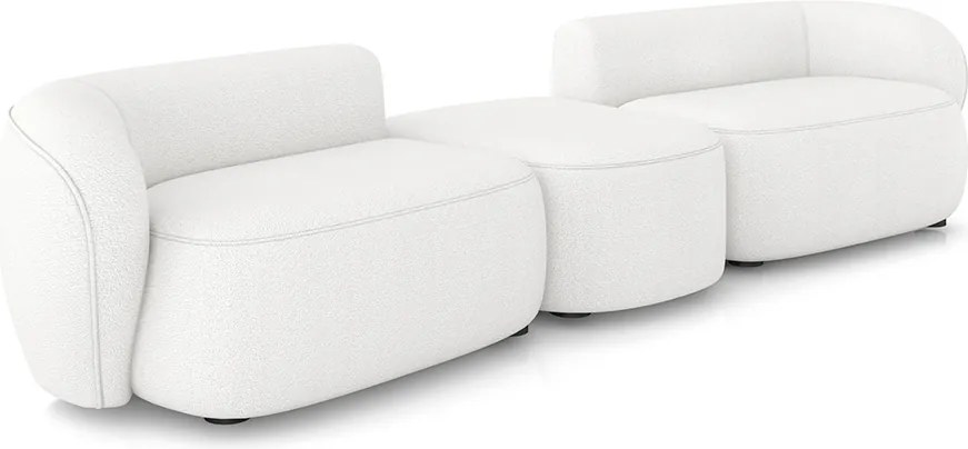 Sofá Versátil Sala de Estar Egito 362cm Modulado Bouclê Branco G52 - Gran Belo