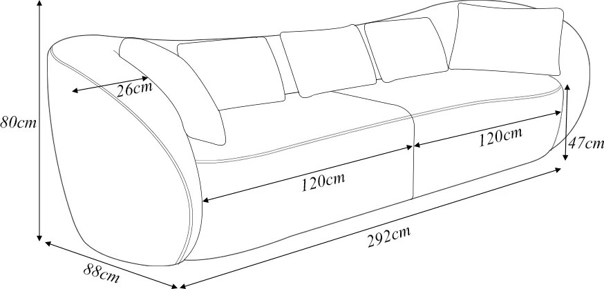Sofá Bipartido Sala de Estar Diamond 292cm com Almofadas Soltas Veludo Vermelho G52 - Gran Belo
