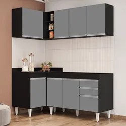Armário de Cozinha Modulado de Canto Direito 4 Peças CP37 Balcão sem T