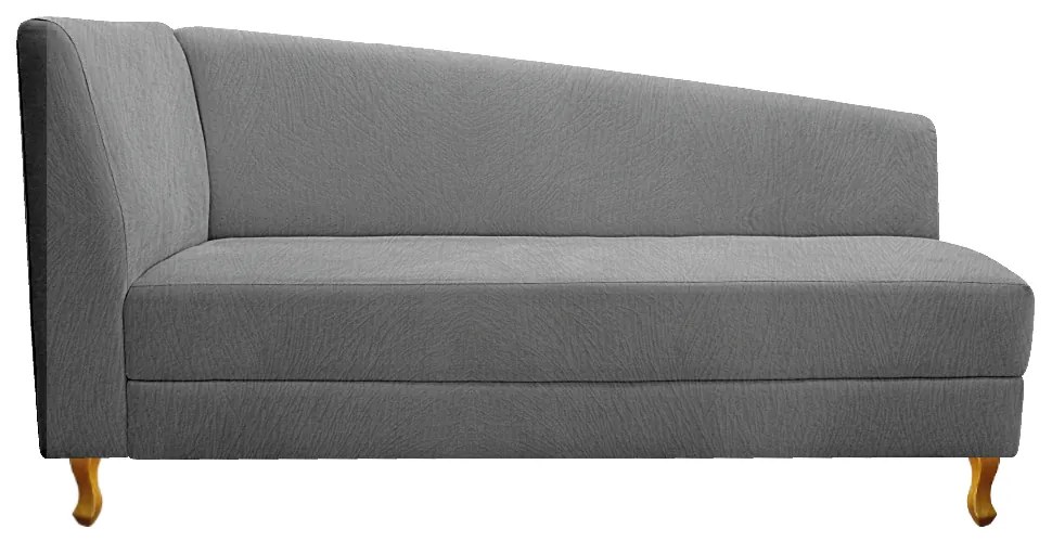 Recamier Valéria 185cm Lado Direito Suede Cinza - ADJ Decor