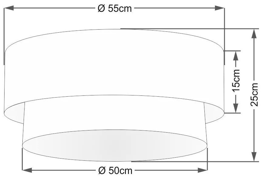 Plafon Duplo Cilíndrico Vivare Md-3063 Cúpula em Tecido 55x50cm - Bivolt