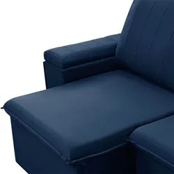 Sofá Retrátil Reclinável 3 Lugares 205cm Baluart F05 Veludo Azul - Mpo