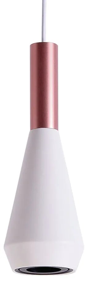 Pendente Pituco Ø09X26Cm 1Xmr16 Metal Branco E Rose Gold | Bella Ilumi...