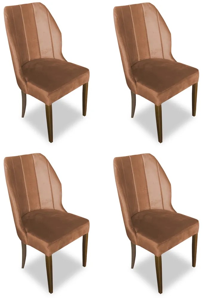 Kit 4 Cadeiras De Jantar Safira Suede Telha