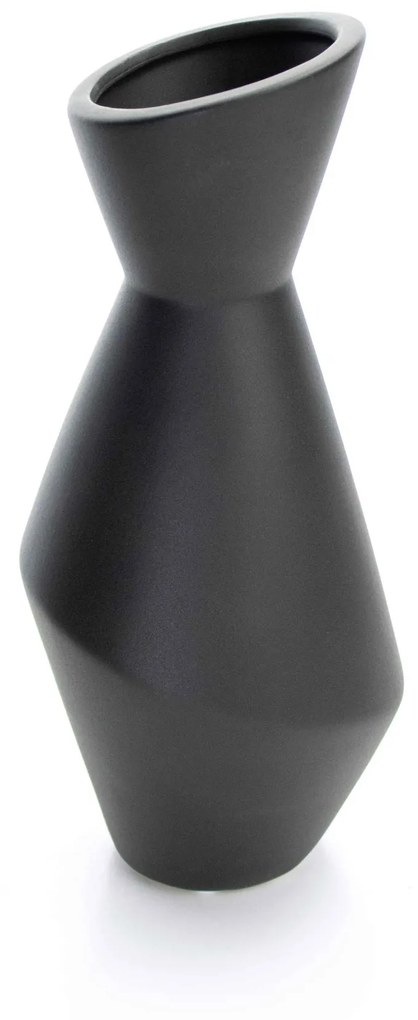 Vaso Decorativo Preto Em Cerâmica 26x12 Cm - D'Rossi