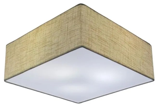 Plafon Quadrado Md-3000 Cúpula em Tecido 25x25x25cm Rústico Bege - Bivolt