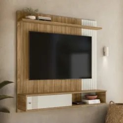 Painel TV 55 Pol e Bancada Suspensa Romeo Nature/Off Flex Z49 - Mpozen