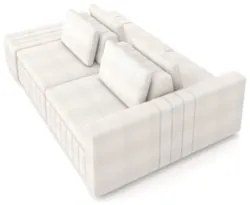 Sofá Ilha e Puff Sala Living 265cm Siesta Z32 Boucle Bege Claro - Mpoz