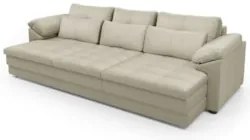 Sofá Retrátil 4 Lugares Para Sala 332cm Dijon Couro Creme S07 - Mpozen