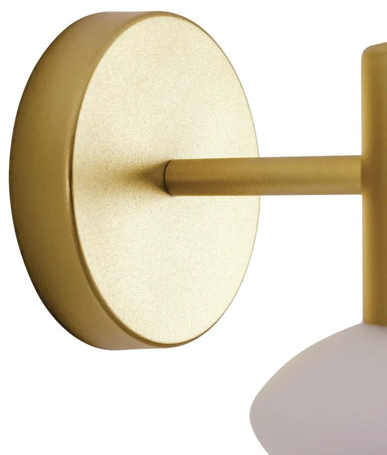 Arandela Sakai Ø12X18X15,5Cm 1Xg9 Vidro Disco Asteroide / Haste Fixa |... (BT / CB-M - Branco Texturizado / Cobre Metálico, FOSCO)