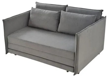 Sofa Cama Bed com 2 Lugares Assento Linho Cinza Base Madeira - 55413 Sun House