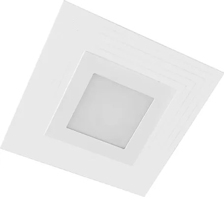 Plafon Led Embutir Aluminio Branco 9W 3000K Lisboa
