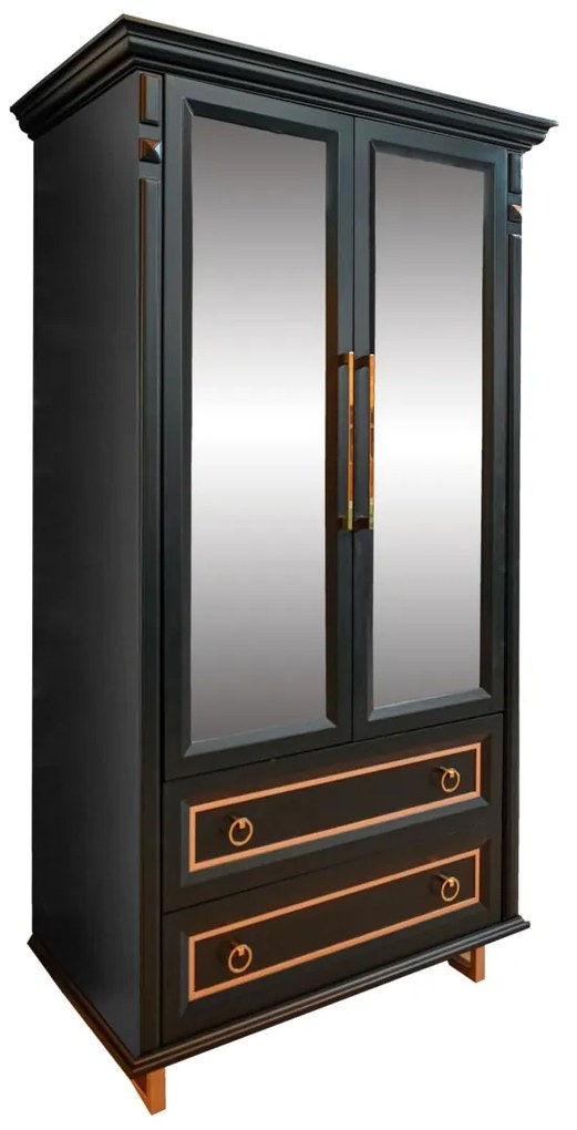 Cristaleira New Laville - Preto com Detalhes Dourado Soleil Kleiner