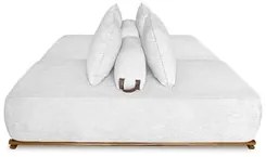 Sofá 6 Lugares Ilha 2 Módulos 200cm Viero S06 Boucle Branco - Mpozenat