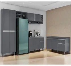 Cozinha Compacta Vanessa e Balcão Gabinete Com Tampo Tatiane 120cm Cin
