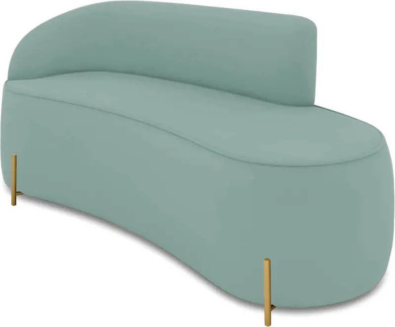 Sofá 2 Lugares Orgânico 160cm Pé Dourado Morgan Veludo/Cotelê - Menta
