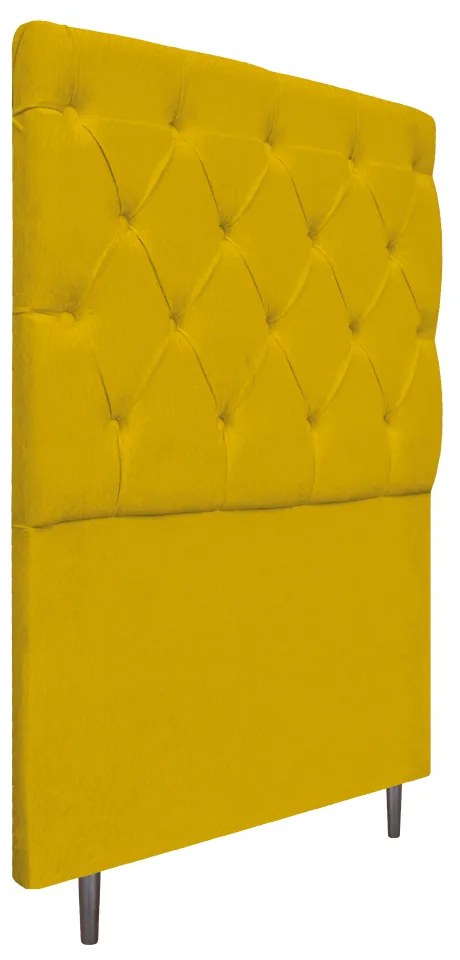 Cabeceira Estofada Liverpool 90 cm Solteiro Suede Amarelo - ADJ Decor