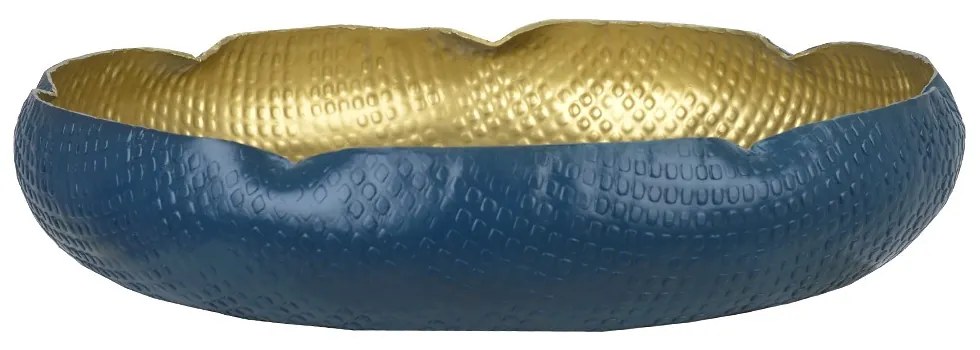 Centro de Mesa Decorativo Aluminio Azul Com Dourado - D'Rossi