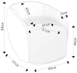 Poltrona para Sala de Estar Orgânica Kit com 2 Garbin Z08 Boucle Bege