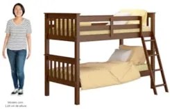 Beliche Solteiro Juvenil com Escada Móvel Joy Z40 Castanho Acetinado -