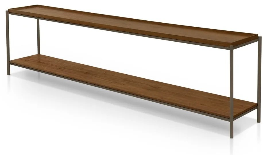 Aparador de Sofá Memphis Tampo Bandeja e Prateleira Suspensa em Madeira de Manejo Estrutura Aço Carbono Design by Studio 3 Design