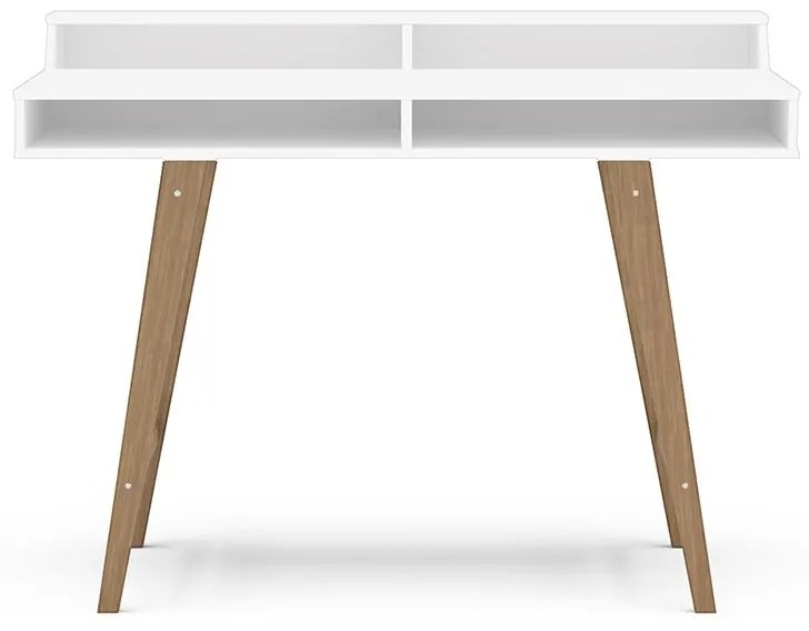Mesa De Escritório Hannover 1,10m 4 Nichos - Branco