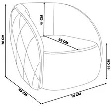 Kit 2 Poltronas Decorativa para Sala 90cm Tressê Zion M22 Linho Cru -