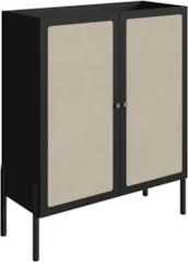Armário Aparador Bar 2 Portas Pés Madeira Arlo A10 Nero/Preto - Mpozen