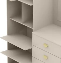 Guarda Roupa Cômoda Com Espelho 120cm Rita Fendi V02 - Mpozenato