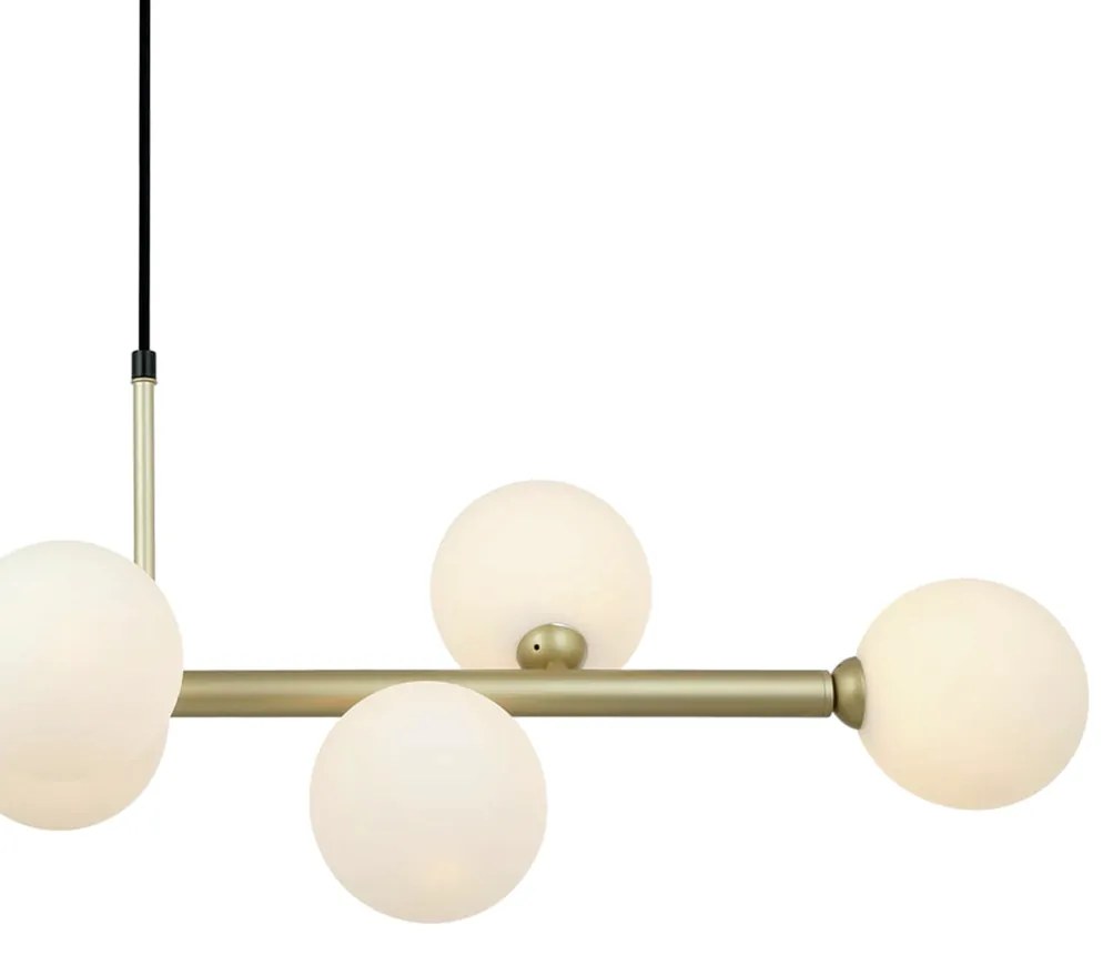 Pendente Abaporu Metal Dourado E Vidro Branco 34X110X28Cm 8Xg9 | Bella... (Dourado)