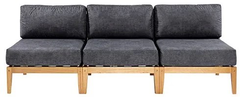 Sofa 03 Lugares Sem Braco Cannes Preto Mel - 72404 Sun House