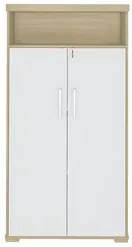Conjunto Escritório 3 Peças Mesa 158cm Corp A06 Carvalho/Branco - Mpoz