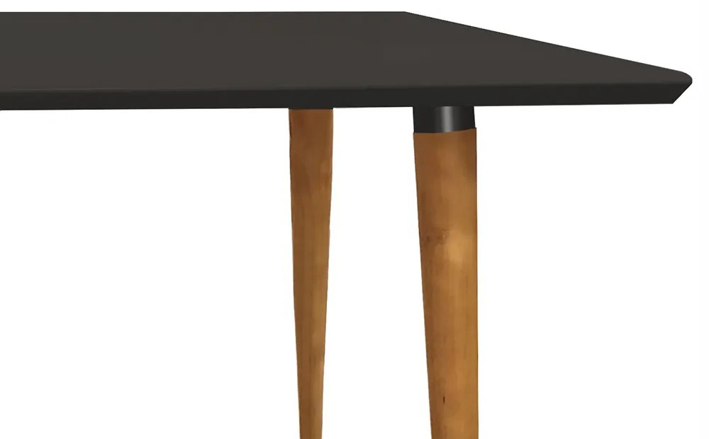 Mesa de Jantar Antonella 120x90 cm Pés Retrô Castanho - D'Rossi - Preto
