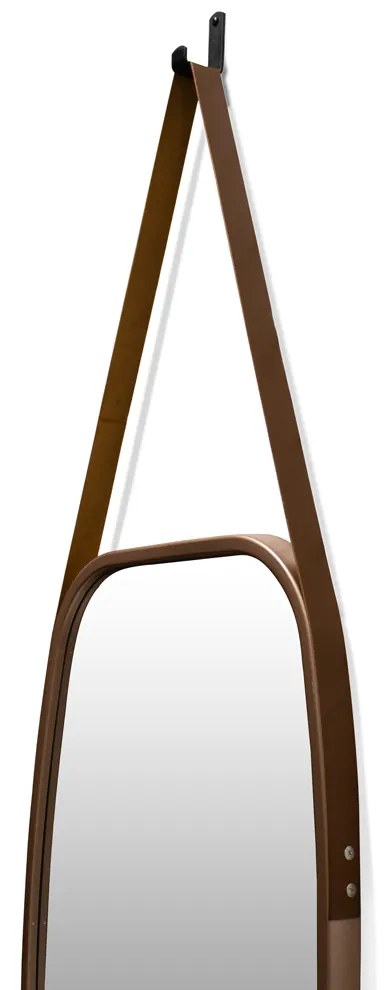 Espelho Decorativo Retangular com Moldura de Plastíco Rosê Alça Caramelo 65x43,5 cm - D'Rossi