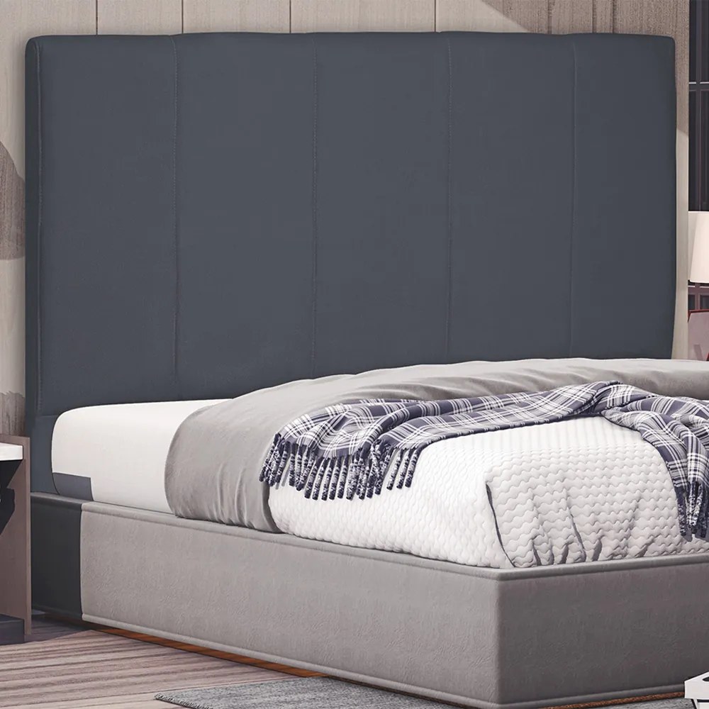 Cabeceira Decorativa Casal 1,40M Erza Suede Cinza G63 - Gran Belo