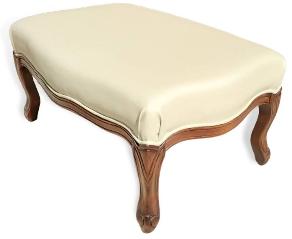 Puff Marquesa Madeira Maciça Design Clássico Peça Artesanal