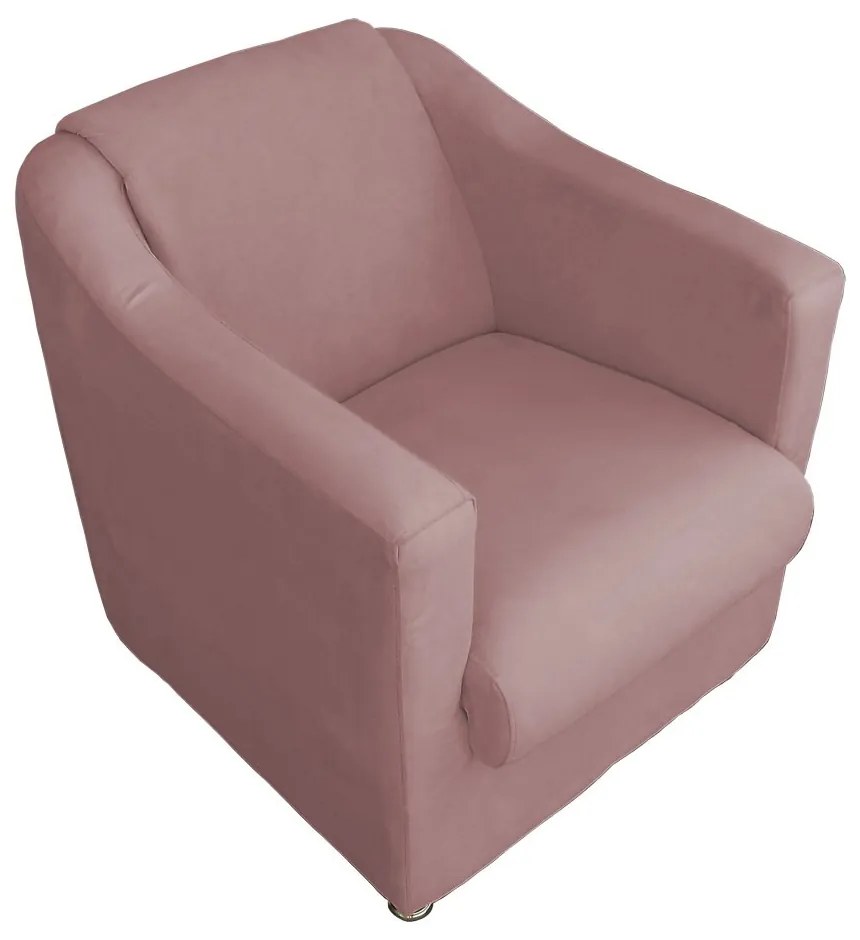 Poltrona Decorativa Cecilia Suede Crepe