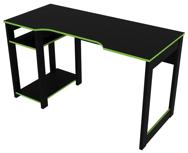 Mesa Gamer Escrivaninha Tecno Reversível Preto Verde